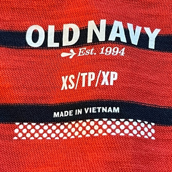 Old Navy Red & Blue Striped Long Sleeve Ruffle Henley Top, Size XS - Picture 5 of 5